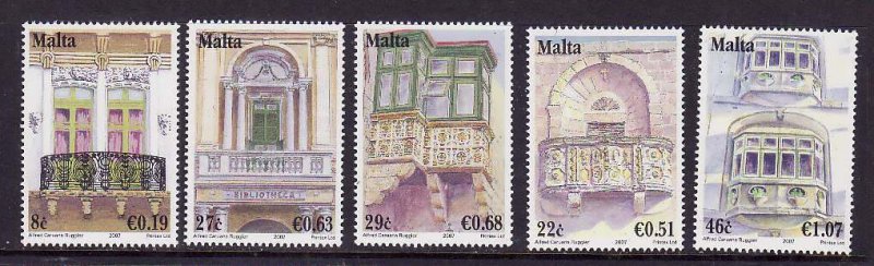 Malta-Sc#1280-4- id8-unused NH set-Balconies-2007-