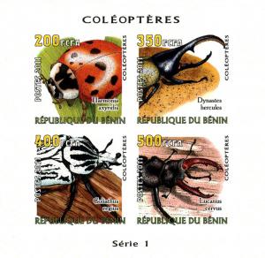 BENIN SHEET IMPERF BEETLES INSECTS