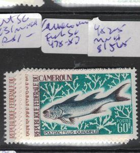 Cameroon Fish SC 478-80, 482-5 MNH (9fen) 