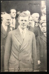 1928 Paris France Early Aviation RPPC Postcard Cover Capt Lindbergh To England