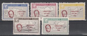 Sark 1965 Maps 'Liberation' set 5. Overprint  Unmounted mint