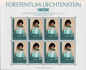 1982 Liechtenstein Sheet Scott Catalog Number 736 MNH