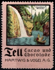 Vintage Germany Poster Stamp Hartwig & Vogel Tell Cacao and Chocolate