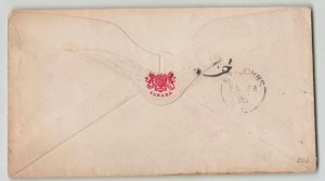 Canada 1870 Senate Free Frank & Ottawa Prescott Railway Stampless Cover