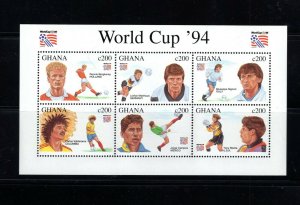 Ghana  #1719 (1994 World Cup soccer sheet of six) VFMNH CV $4.00