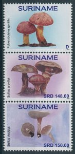 Suriname Stamps 2023 MNH Mushrooms Fungi Large Bolete Mushroom Nature 3v Strip