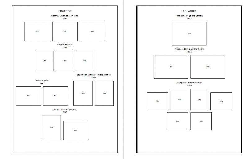 PRINTED ECUADOR 1865-2010 STAMP ALBUM PAGES (441 pages)