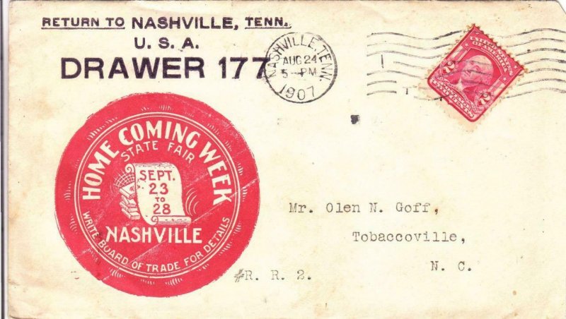 1907, Adv.: Tennessee State Fair, Nashville, TN, See Remark (30035)