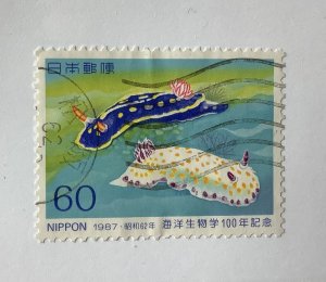 Japan 1987  Scott 1736 used - 60y,  Sea Slugs, Marine Biology Research