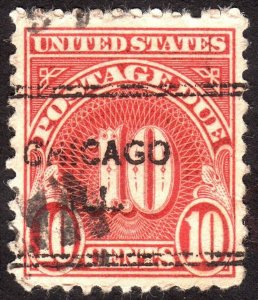 1931, US 10c, Postage Due, Used, Chicago precancle, Sc J84