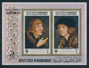 [95535] Aden Qu'aiti State Hadhramaut 1967 Paintings Cranach Sheet MNH