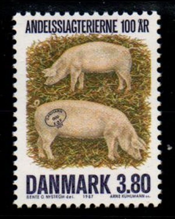 Denmark Sc 841 1987 Coop Bacon Factories stamp mint NH
