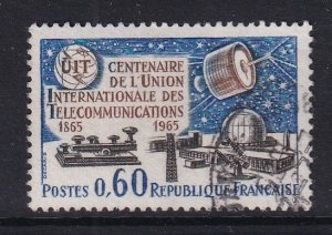 France  #1122 used 1965 centenary ITU