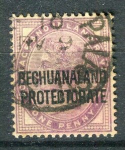 BECHUANALAND; 1897 early classic QV Optd. issue used 1d. value 