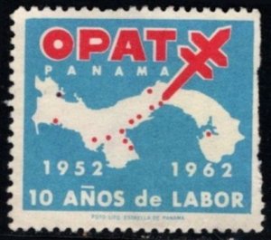 1962 Panama Poster Stamp OPAT Antituberculosis 1952-1962 10 Years of Work Unused