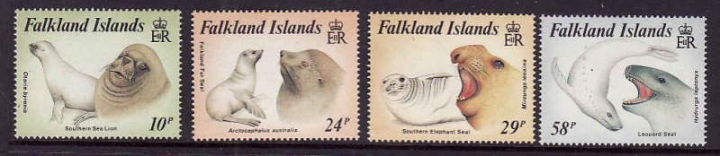 Falkland Is.-Sc#461-4-unused NH set-Seals-Marine Life-1987-