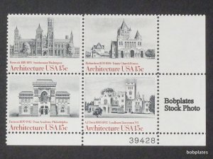 BOBPLATES #1838-41 Architecture Plate Block F-VF MNH ~ See Details for #s/Pos