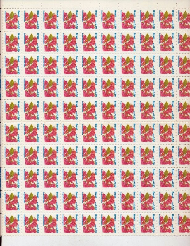 BRAZIL Flowers MNH Blocks (600 Stamps) (Top 534)