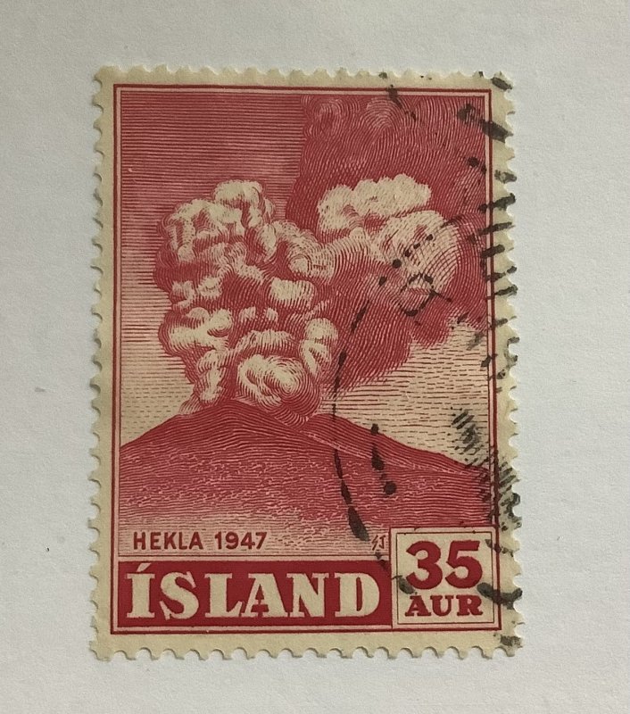 Iceland 1948  Scott  248  used - 35a,  Eruption of Hekla volcano