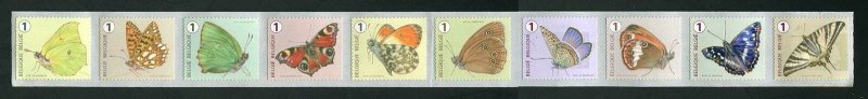 HERRICKSTAMP BELGIUM Sc.# 2728a Butterflies Self-Adh. Coil Strip