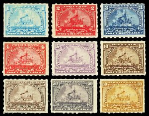 Scott R163p-R172p 1898 1c-80c Battleship Revenues Mostly Mint F-VF OG Cat $200