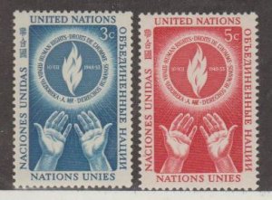 United Nations Scott #21-22 Stamps - Mint NH Set