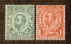 Great Britain Scott #157-158 MH,OG Set Very Fine