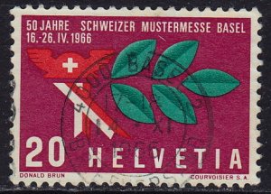 Switzerland - 1966 - Scott #474 - used - Basel Trade Fair