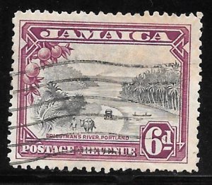 Jamaica 108: 6d Priestmans River, Portland Parish, used, F-VF