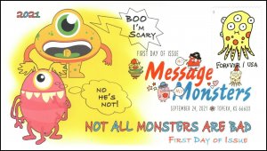 21-279, 2021, Message Monsters, First Day Cover, Digital Color Postmark, SC 5638