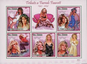 Famous Actress Stamp Farrah Fawcett American Actress S/S MNH #4288-4292