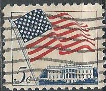 US 1208 (used) 5¢ flag over White House (1963)