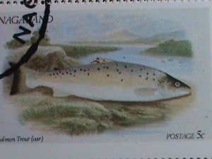 NAGALAND 1972 -WORLD COLORFUL LOVELY OCEAN FISHES CTO SHEET VERY FINE