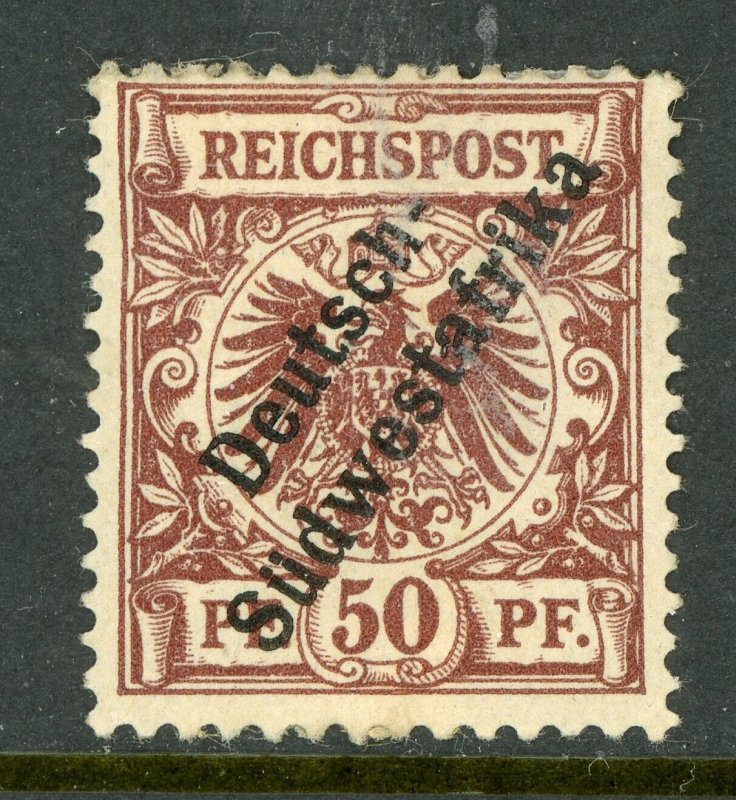 Germany 1898 Southwest Africa 50pf Red Brown  Scott 12 Mint A347