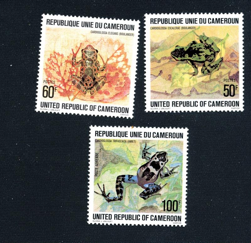 Cameroun Scott 641,642,C267 - Frogs -  M NH