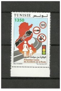 2013 - Tunisia - Prevention of Road Accident- Car - Children- Complete set MNH** 