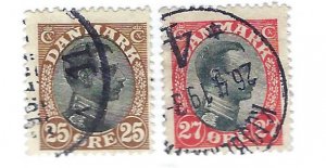 Denmark SC#107, 110 Used F-VF hr SCV$65.00...enjoy the deal!!