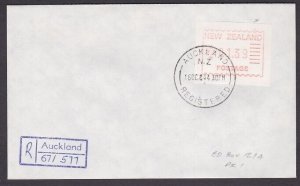 NEW ZEALAND 1984 Trial Frama $1.39 on registered Auckland cover - last day.A4265