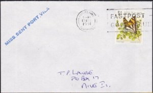 VANUATU 1991 cover NZ to Niue - MISS SENT PORT VILA in blue................B1607