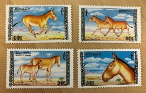 Mongolia Scott #1713-6 - Horses - Set of 4 - MNH