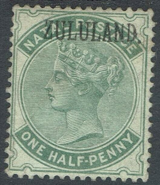 ZULULAND 1888 QV NATAL 1/2D WITH STOP 