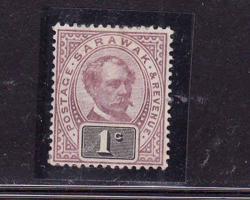 Sarawak-Sc #8-unused,hinged-1c lilac & black-1892-