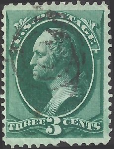 # 158r Olive Green Unknown Ink Ribbed Paper Minor Fault Used George Washington