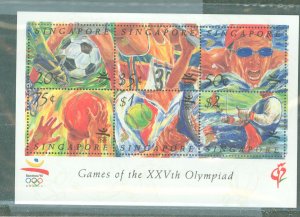 Singapore #626A Mint (NH) Souvenir Sheet (Olympics)