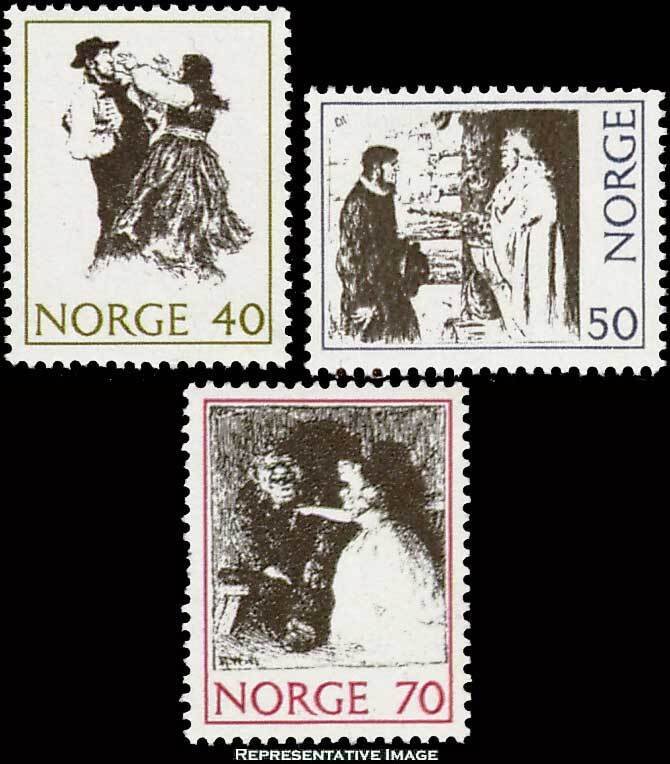 Norway Scott 579-581 Mint never hinged.