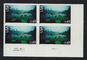 C142 69Cent OKEFENOKEE SWAMP MNH PLATE BLOCK OF 4 ADHESIVE STAMPS