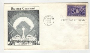 1939 BASEBALL CENTENNIAL 855-45 HISTORIC ART GILBERT Cooperstown NY