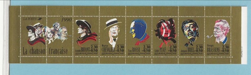 FRANCE Sc B620a NH issue of 1990 - BOOKLET - MUSIC - SINGERS