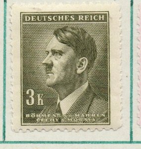 German Bohemia 1942 Hitler Early Issue Fine Mint Hinged 3K. NW-91531