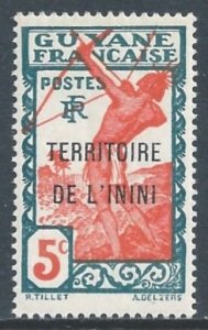 Inini #5 NH 5c French Guiana Carib Archer Issue Ovptd. Territoire De L&...